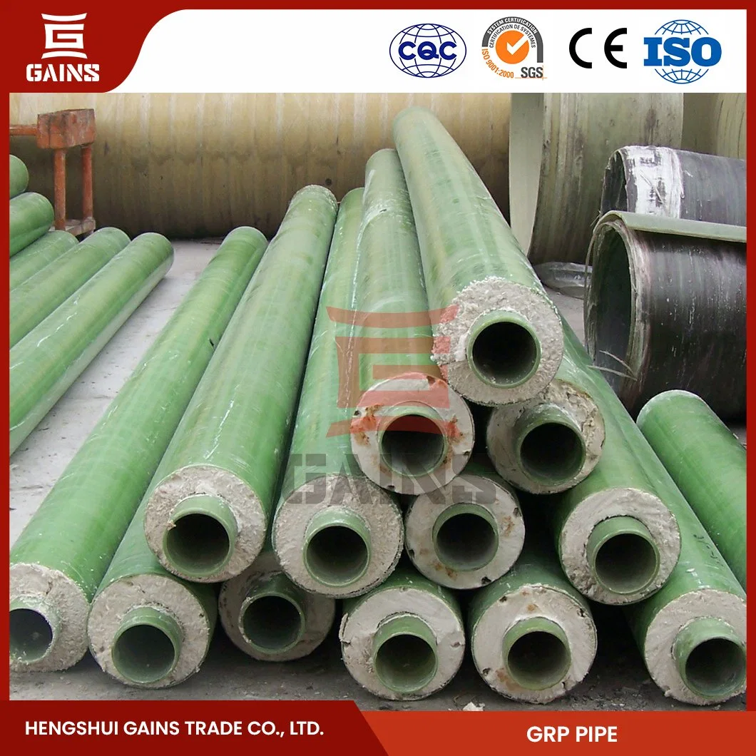 Gains FRP Round Rectangular Pipe Suppliers FRP Pipeline China GRP Glass Reinforced Plastic Mortar Pipe