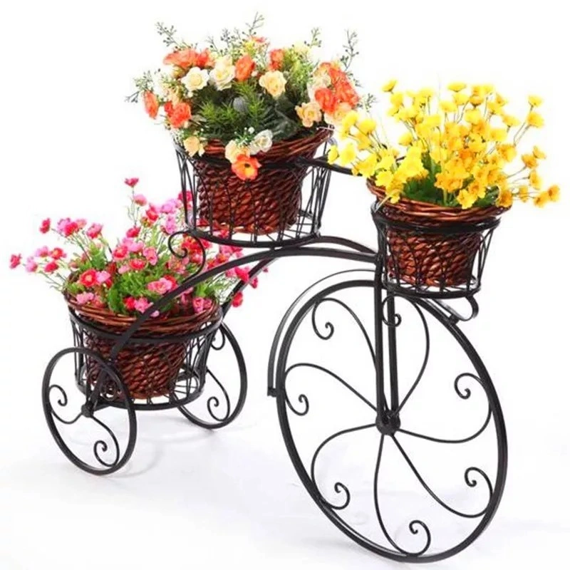 Grand cadeau pour les amoureux des plantes, porte-pot à fleurs pour meuble de rangement en forme de vélo - idéal pour la maison, le jardin, le patio Bl10026