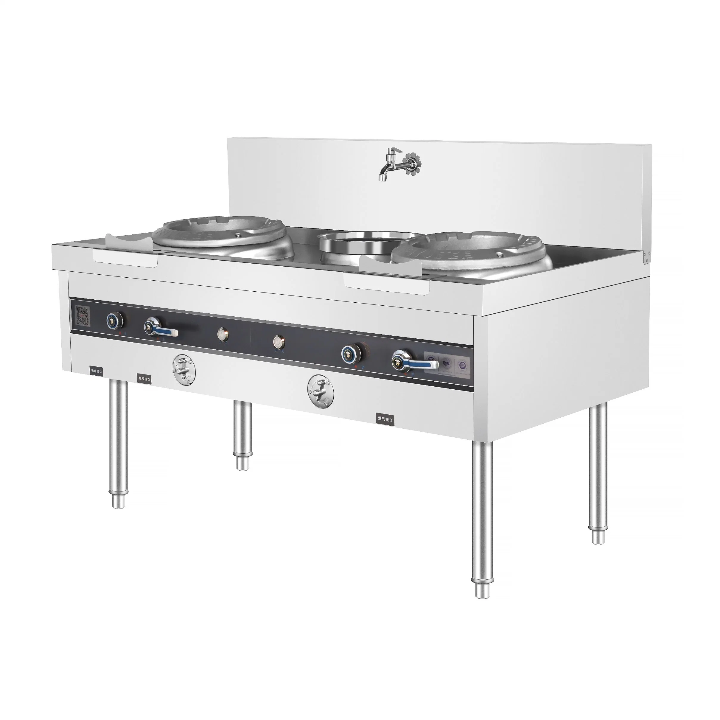 Type D Cooking God Series Commercial Catering Kitchen Equipment Double Burner Gas Stove