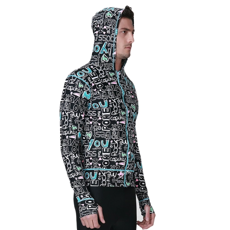 Printed Lycra Surfingwear Hooded Diving Suit Surfing Hooded Long Sleeves Surfing for Man