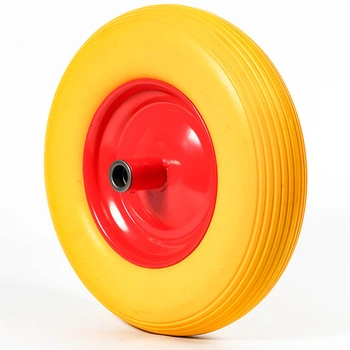 Colour PU Wheel with Steel/Plastic Rim (16*4.00-8)