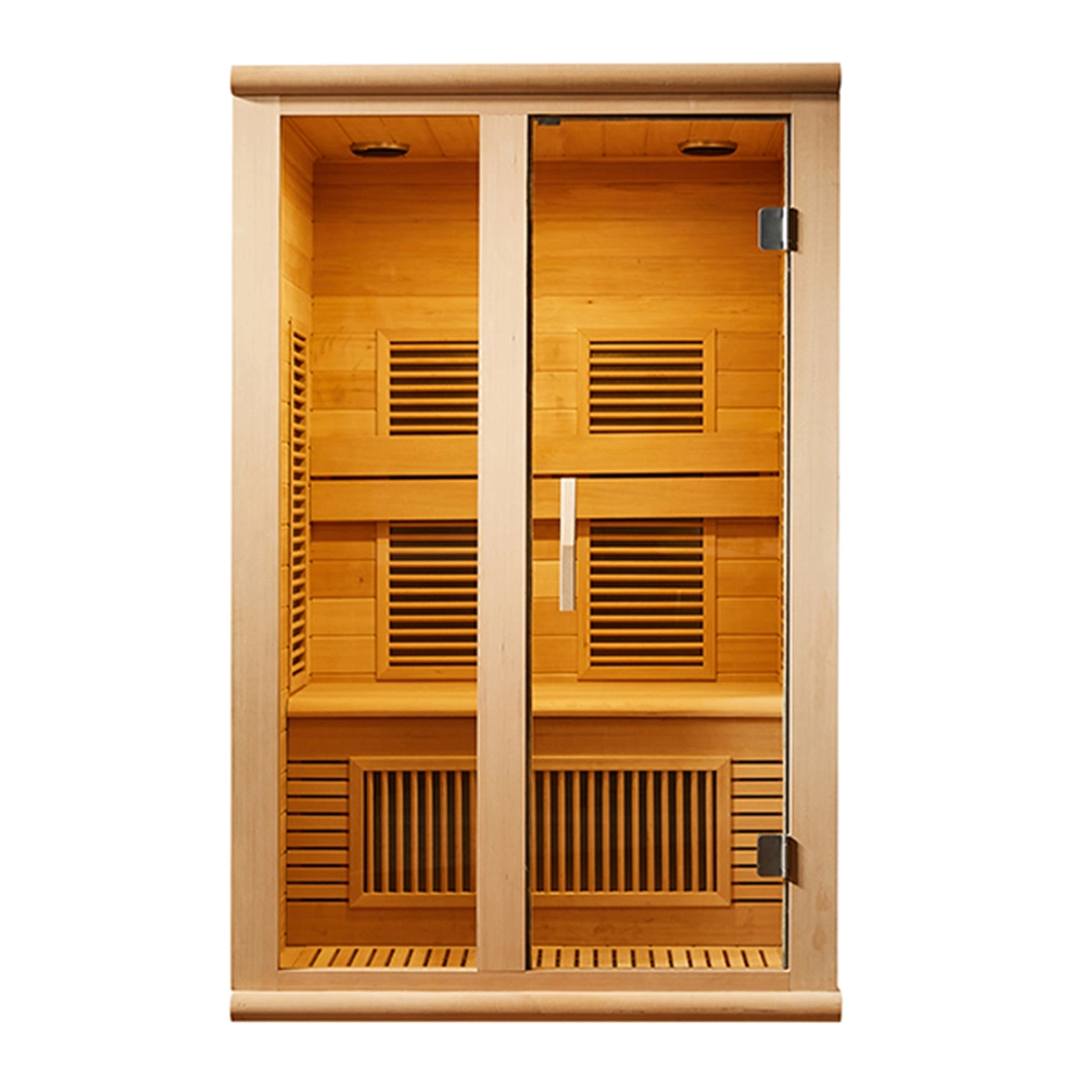 Custom Size Infrared Sauna Room Colorful LED Light Hotel Wooden Sauna Room