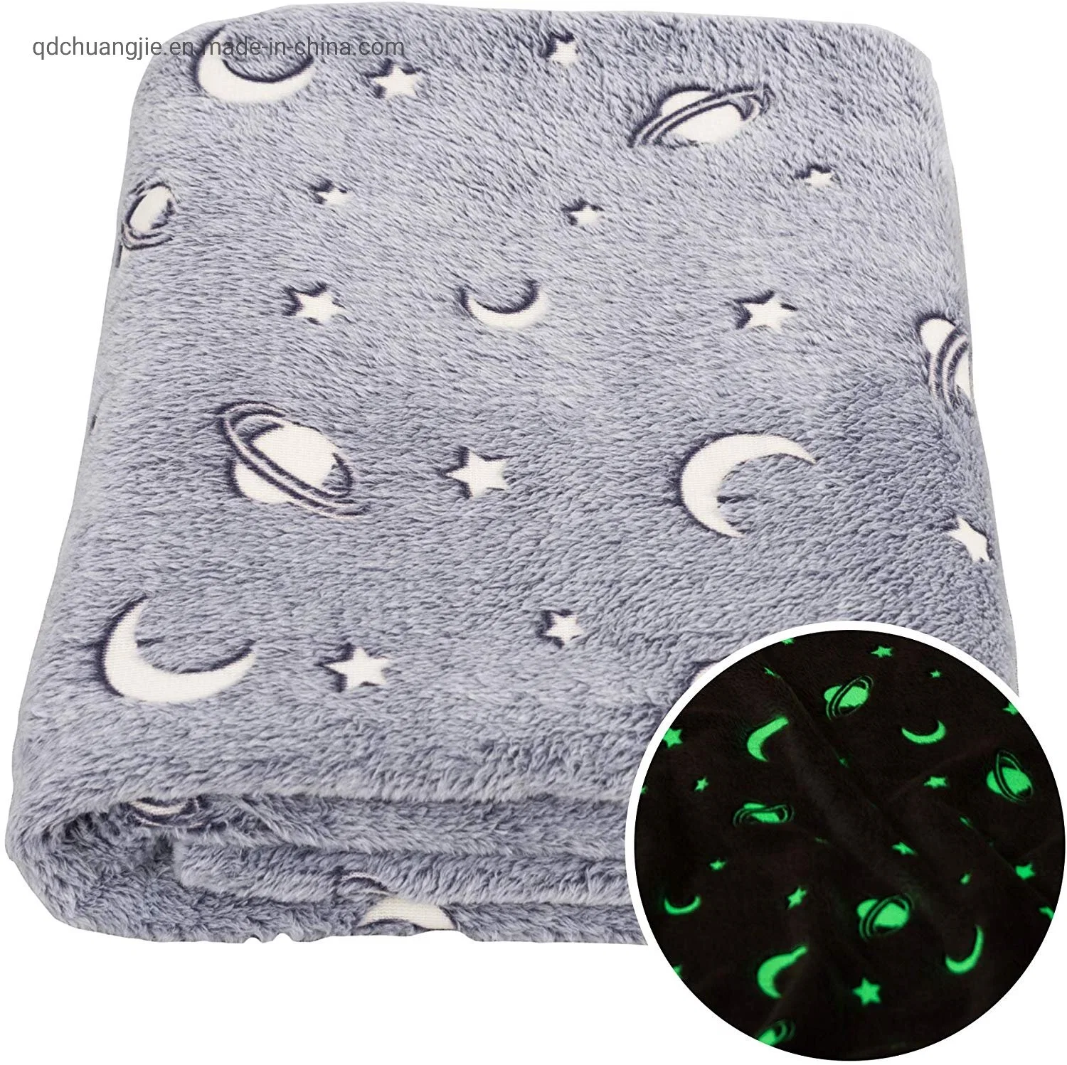 Microfibre Coral Flannel Fleece Polyester Antipilling Print Air Conditioning Travel Promotion Blanket