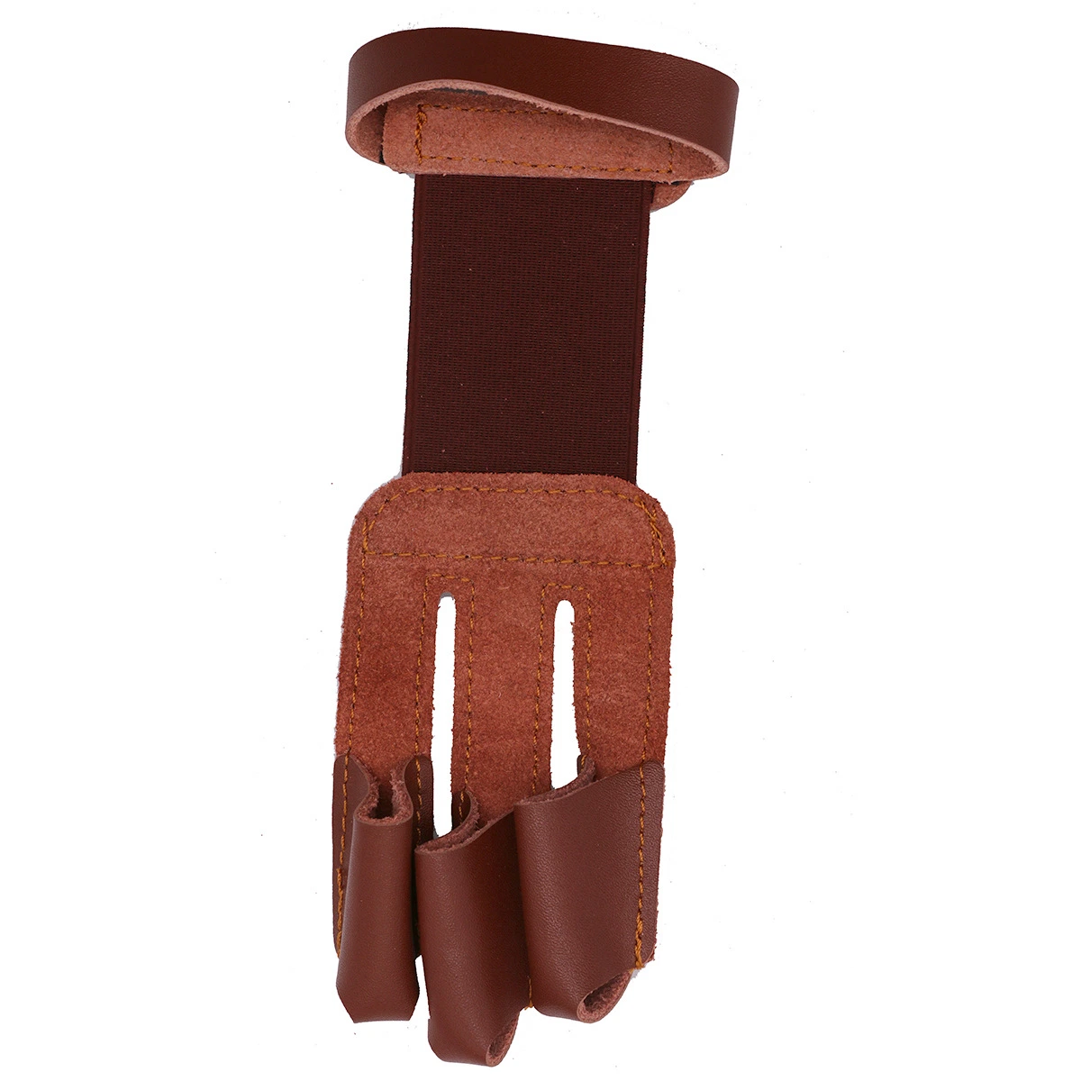 3-Finger Archery Glove, Leather Recurve Bow Finger Glove, Pull Bow Arrow Glove, Archery Shooting Protective Glove Wyz13287