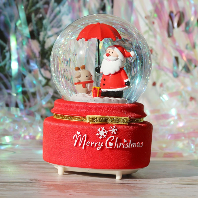 Popular Christmas Crystal Ball Music Box for Promotion