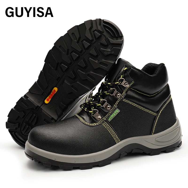 Guyisa Breathable Safety Shoes Steel Toe High Quality Foot Protection Outdoor Work Solid Bottom Safety Shoes
