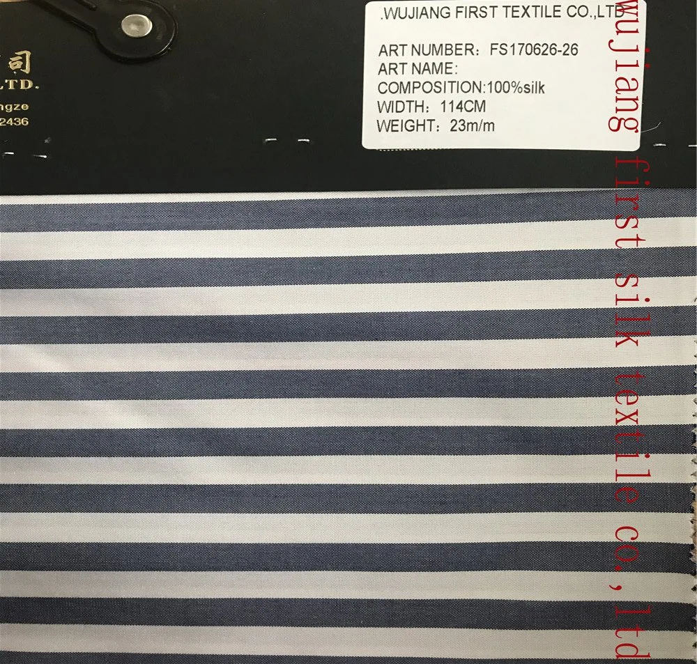 Oeko Tex 100 Certificate Wholesale 100%Silk Yarn Dyed Stripe Fabric
