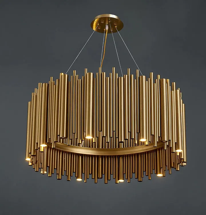 Modern Technological Sense Curved Straight Tube Chandelier