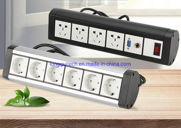 Aluminum Desktop Receptacle with Double Ports USB Socket