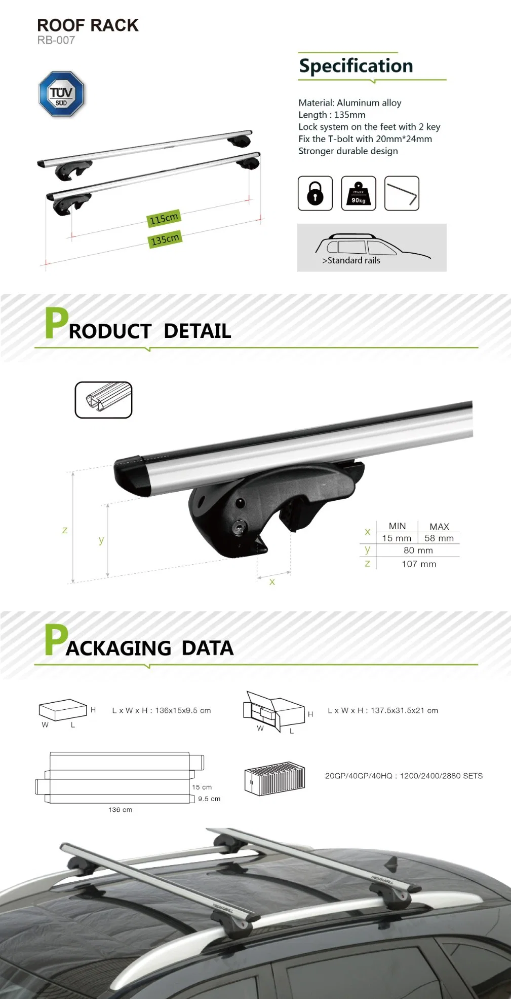 Porte-bagages de toit professionnel universel OEM pour planches de surf, planches à palettes Sup, planches à neige