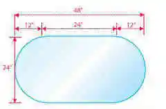 Square Round Rectangle Oval Tempered Glass Table Top with SGCC CE Certificate