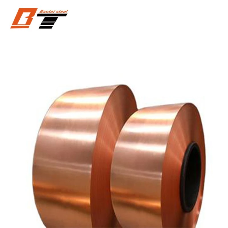 Copper Coil Sheet Strip Coil Roll Red Copper Plain Foil (C10100 C10200 C10300 C10400) Electronic Non-Alloy Red Coppery Soft Hard