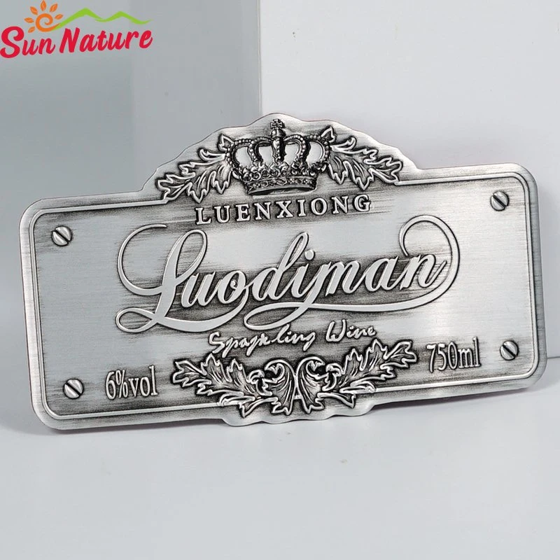 High End Cheap Gold Aluminum Sticker Wine Bottles Labels