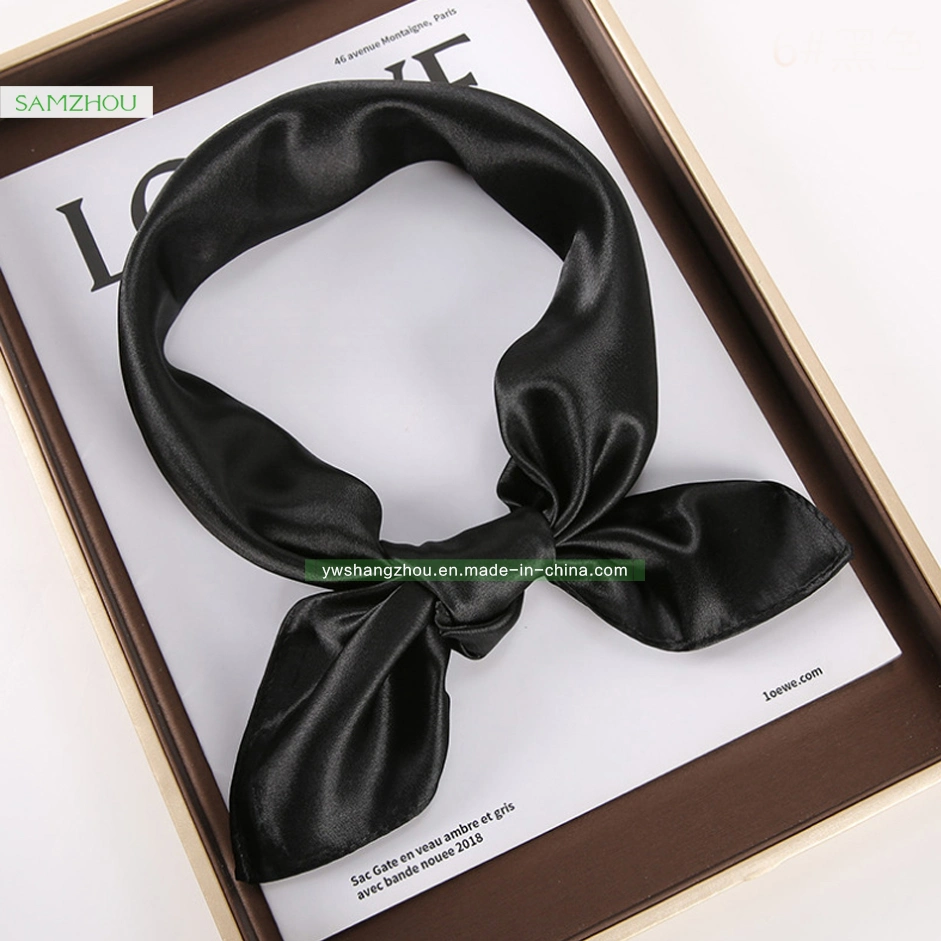 60*60cm Satin Silk Plain Cravat Fashion Lady Square Scarf