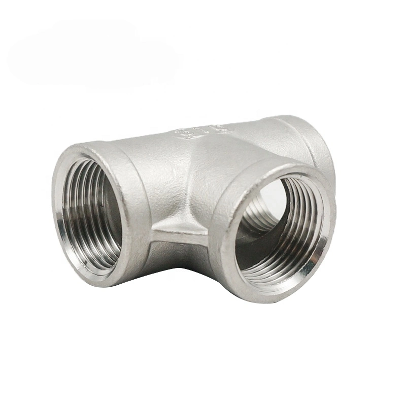 Stainless Steel Pipe Fittings NPT Female Thread SS304 SS316 Tee 1/2" Equal Tee