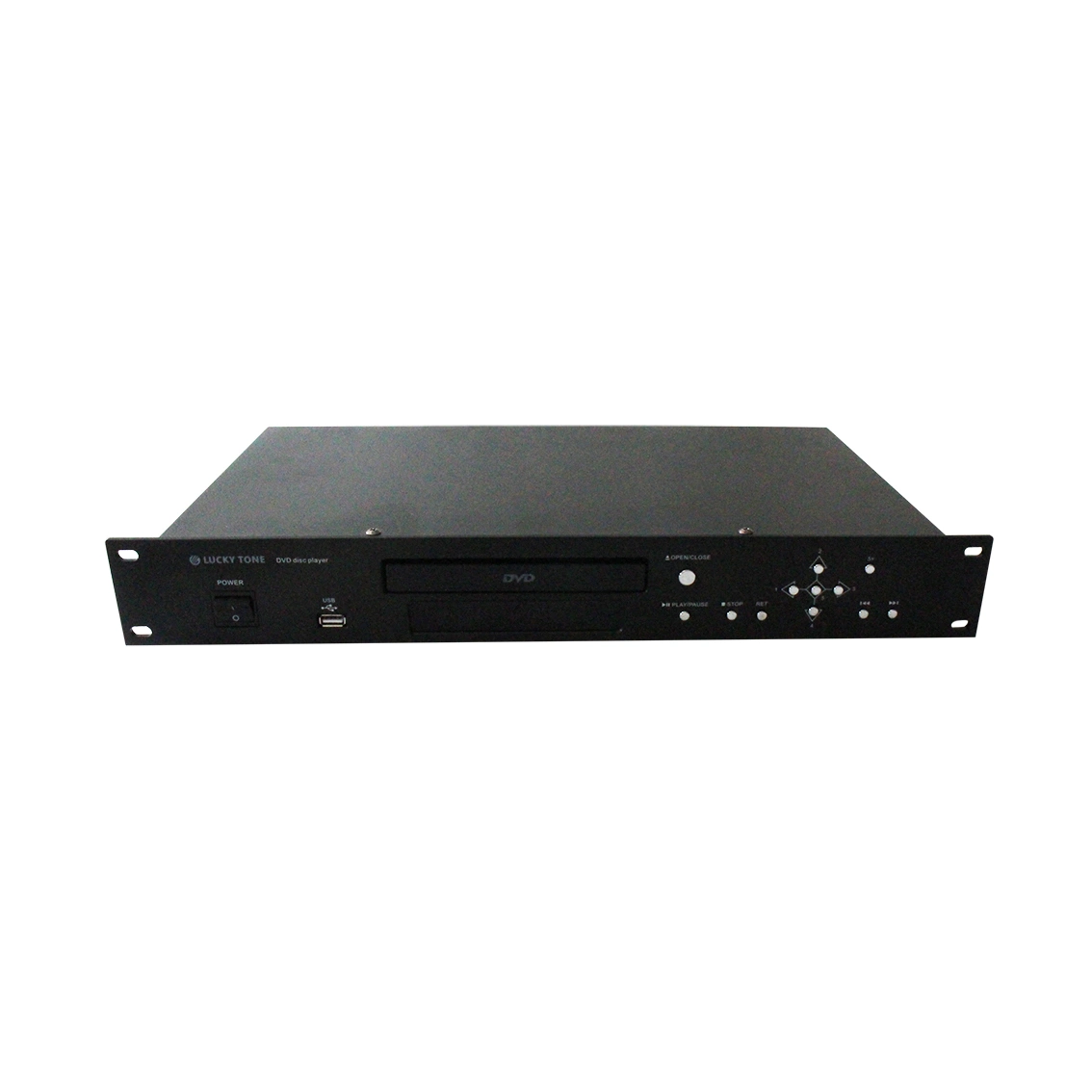 Fuente de audio sistema PA CD reproductor de DVD con puerto USB inalámbrica por infrarrojos y mando a distancia la salida de línea estéreo y la salida de vídeo por RCA