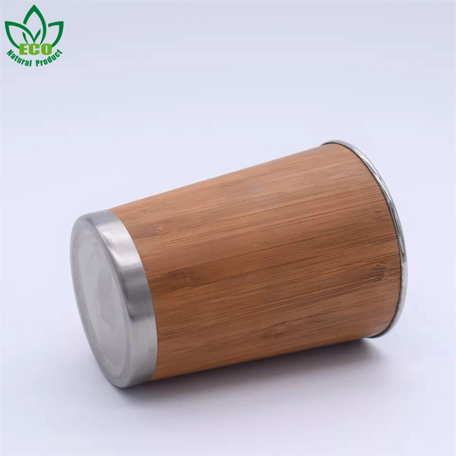 260ml Stainless Steel Inner Bamboo Cold Beer Mug Portable Business Car Cup