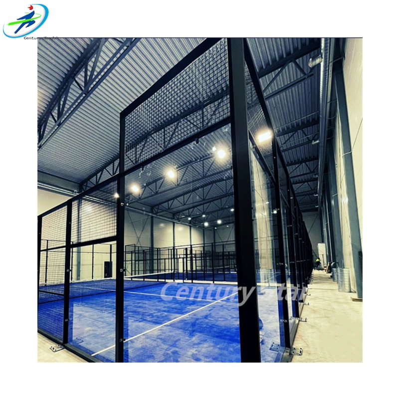 100*100mm Panoramic Padel Sport Courts Safety Outdoor Paddle Mobile Padel Tennis Court