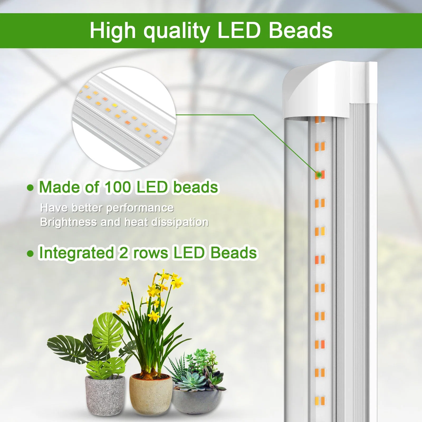 10 واط 20 واط 30 واط مع 40 واط و50 واط و60 واط مع مؤشر LED كامل الطيف ضوء نمو النباتات للإضاءة الداخلية المزودة بمؤشر LED