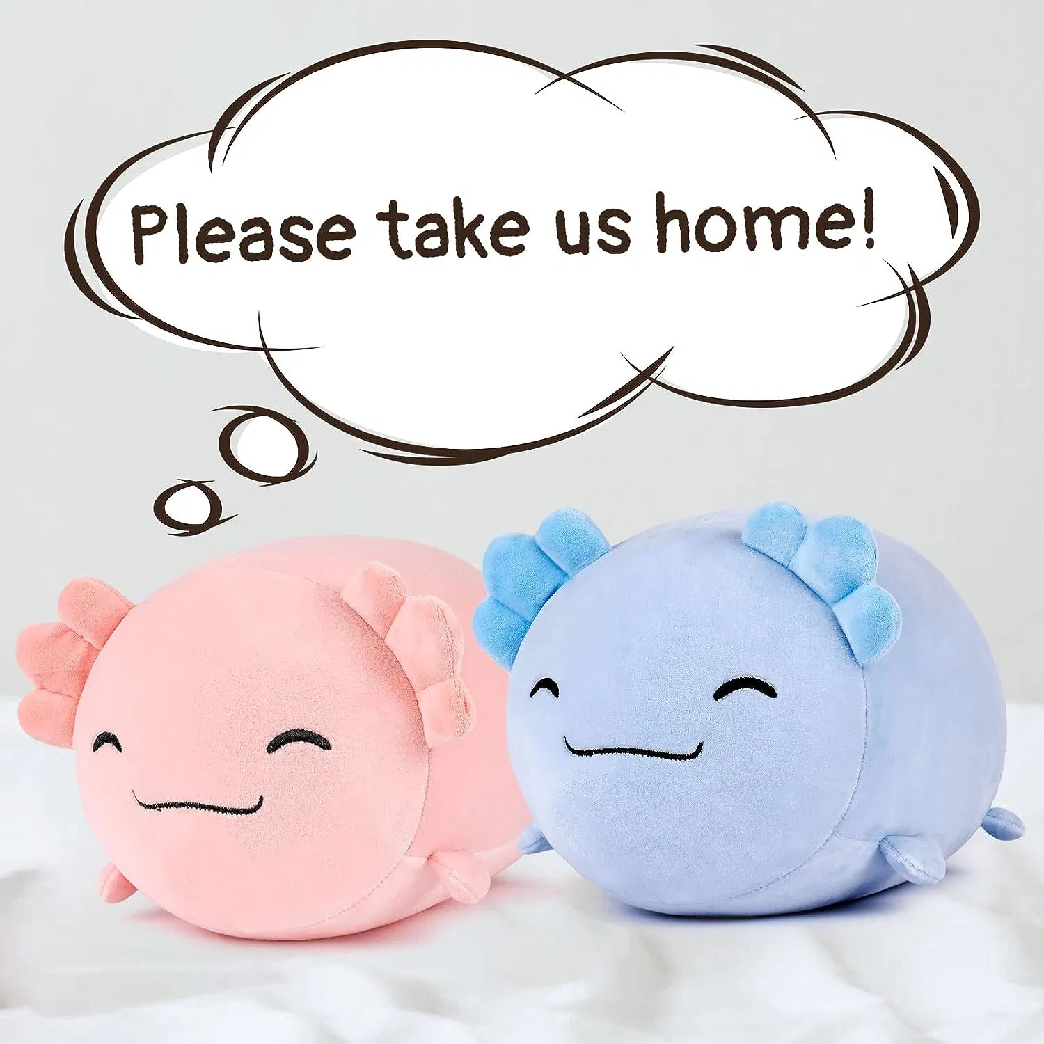 Bricolage Bleu Axolotl Toy, peluche d'animal kawaii stuff plushies pour enfant