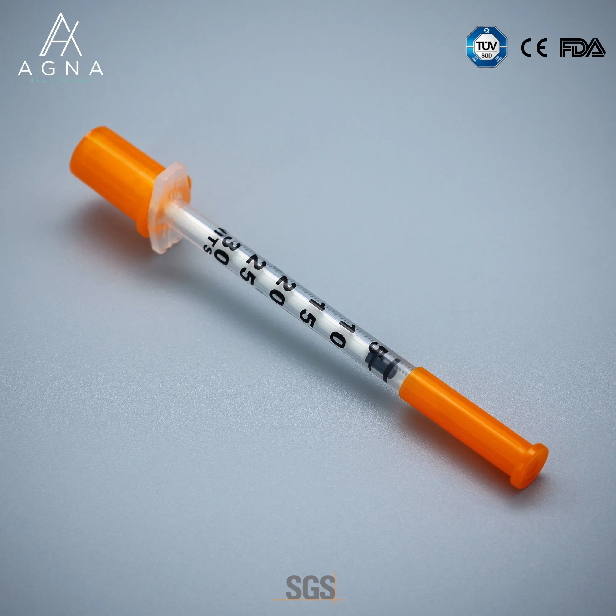 تصنيع محقنة Insulin طبية لا يمكن استخدام أي منها مع GMP CE/ISO13485 سعة 0.3 مل/0.5 مل/1 مل