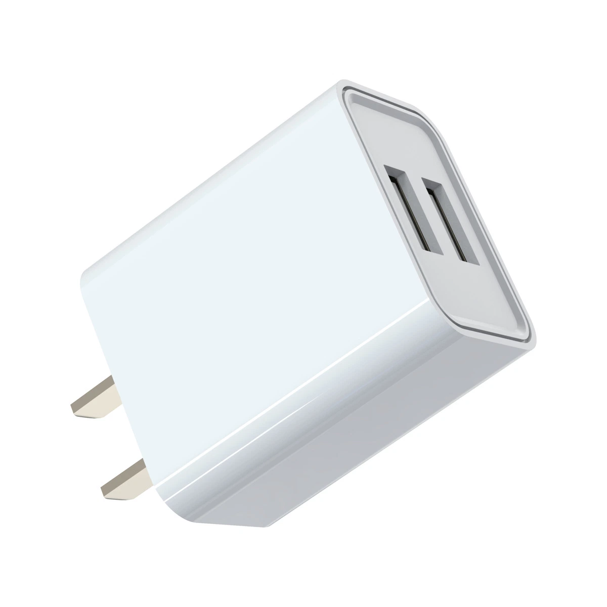 Adaptador de color blanco 5V 2,4A Cargador USB de viaje de doble puerto