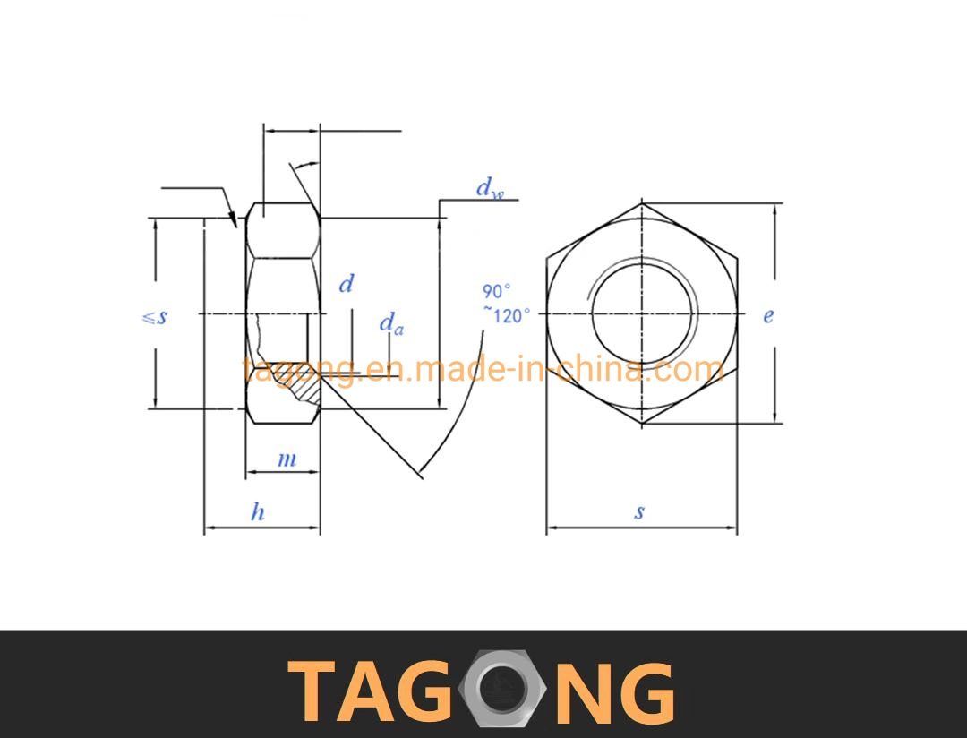 DIN985 Nylon Nuts Self Lock Nuts Phosphate Coating M27