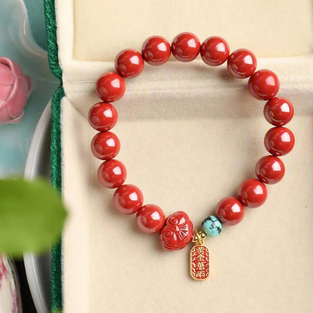 Handmade Bracelet Accessories Round Diamond Luster Red