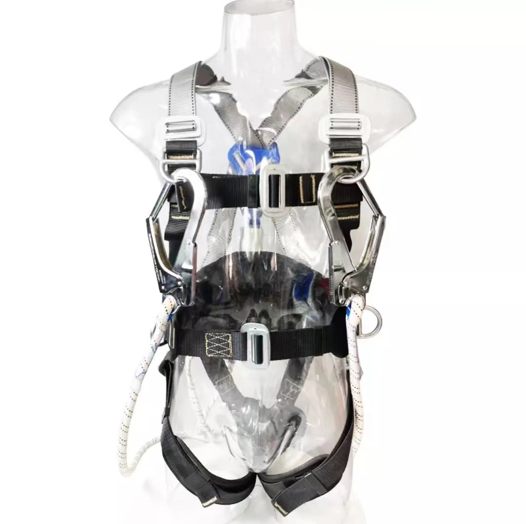 CE Factory Outlet Polyester Adjustable Fire Rescue Climbing Protection Full Body Harness