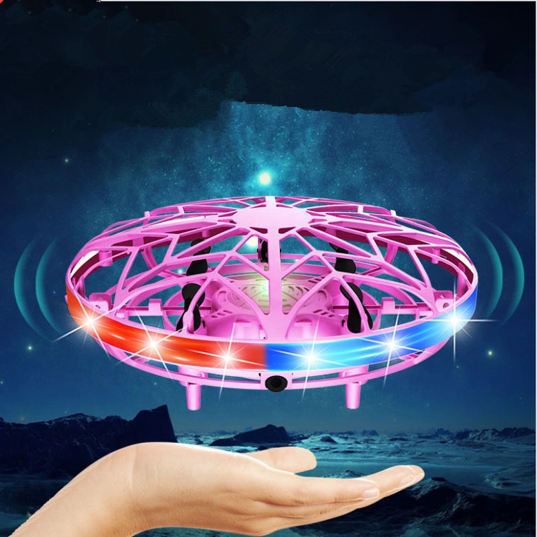 Funny Gifts LED Hand Operated Sensor Aircraft Drone for Kids or Adults 360 Degree Flip Easy Indoor Small UFO Toy Flying Ball Drone Toy