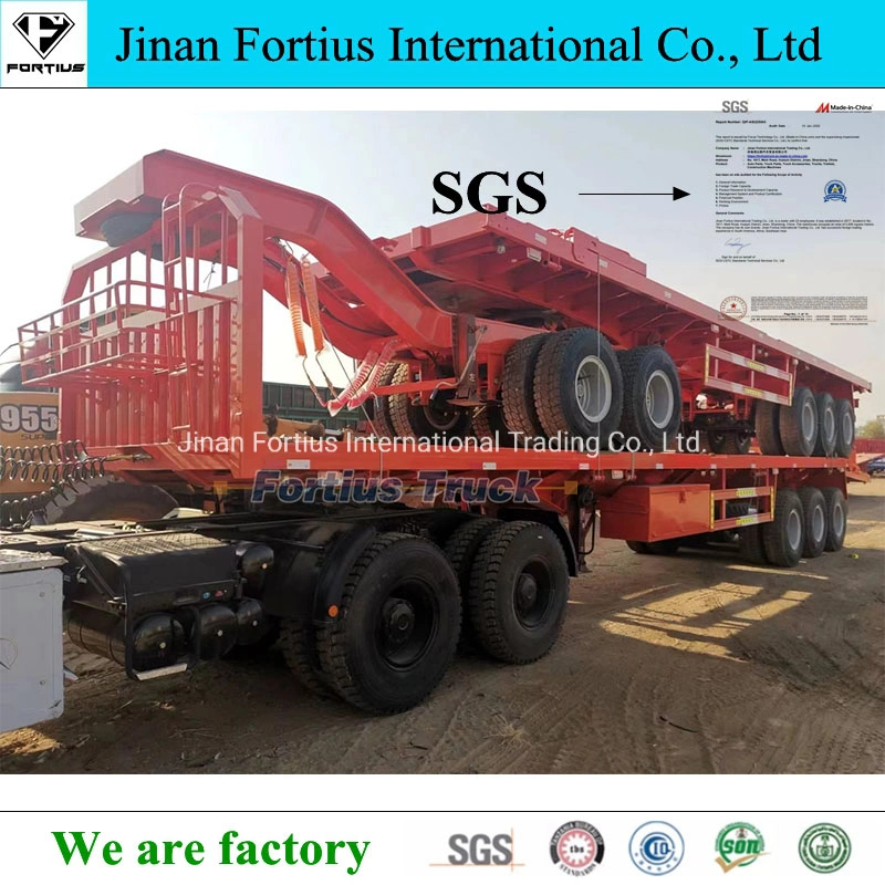 Multi Funtion Flat Bed Skeleton Bulk Cement Cargo Low Bed LPG Fuel Oil Tank Tipper Dumper Dump 60ton 75ton 100ton Full Semi Trailer