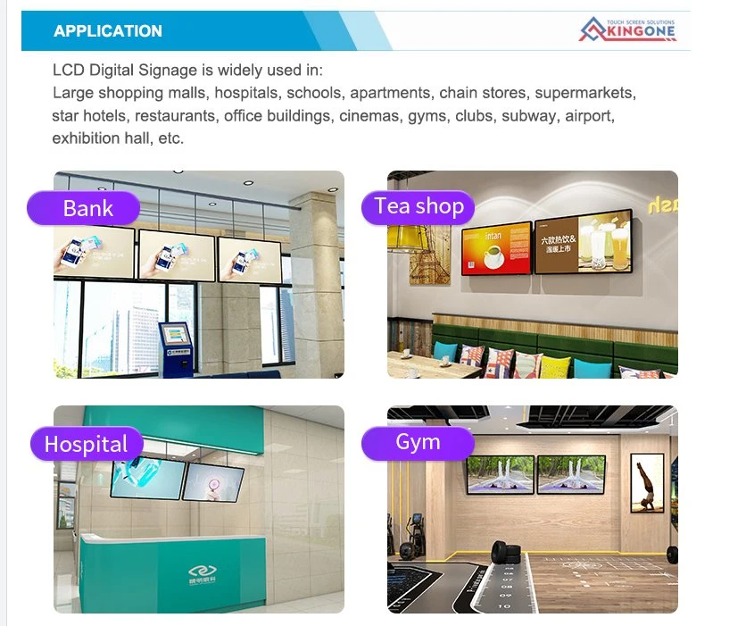 Exibir Interactive Digital Signage e exibe publicidade jogadores quiosque de tela de 32 polegadas montada na parede LCD WiFi 1080P TFT interior