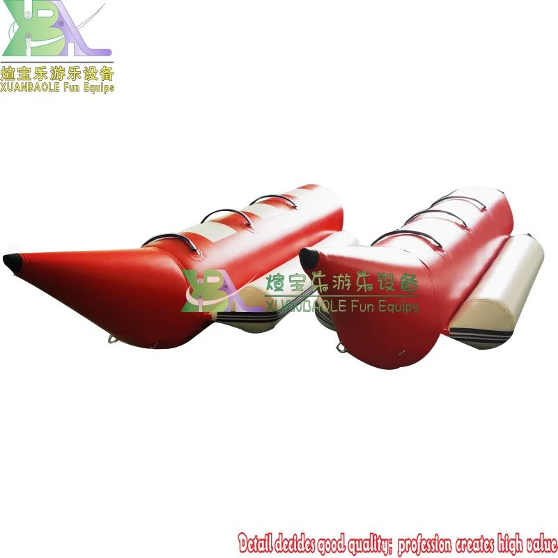 Import Certificated Water Game Red&White Inflatable Boat Raft Recreational 3 Passenger Banana Boat