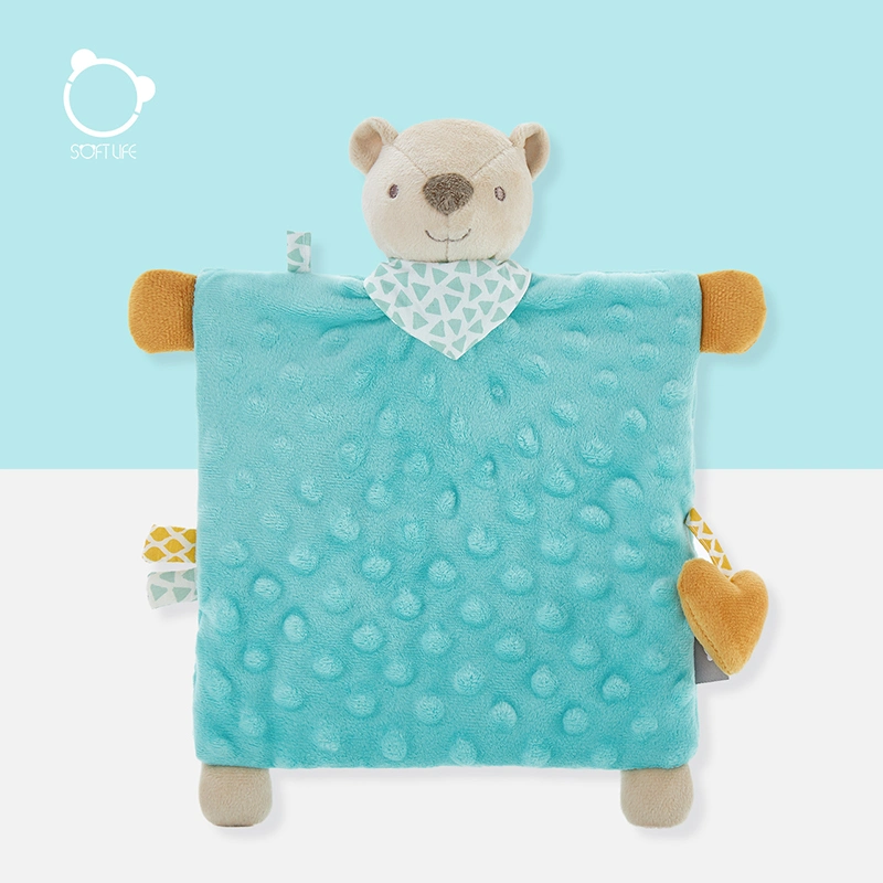 Pano macio urso de pelúcia recheadas brinquedo Animal com bebé Consolador cobertor