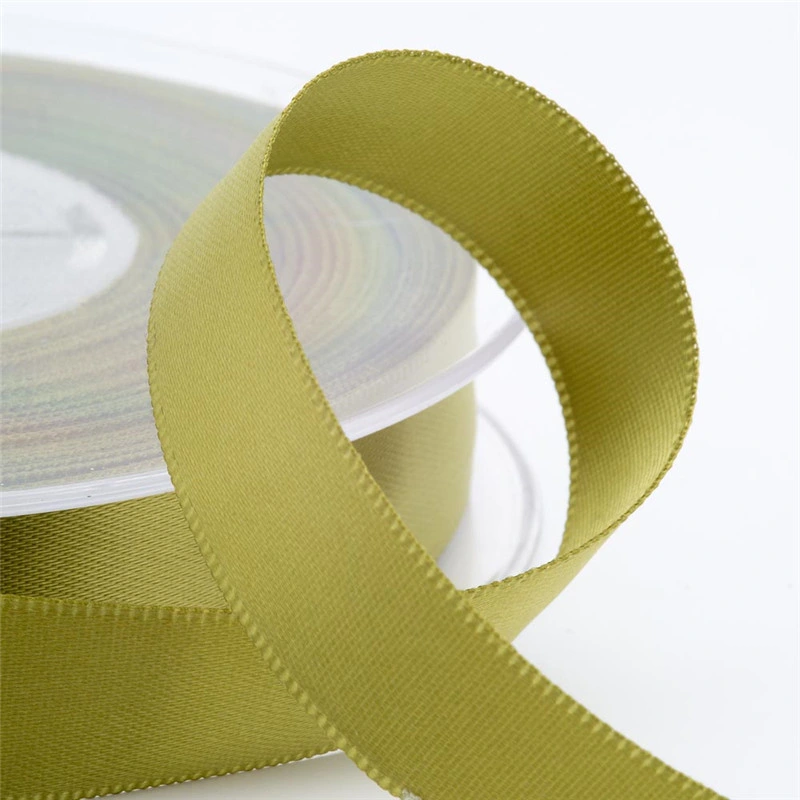 Small Minimum Quality 1 Inches Lemon Satin Ribbon Solid Color Polyester Ribbon Satin Fashion Accessories