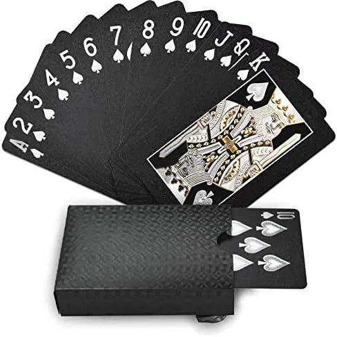 Diseño personalizado PVC Poker Tarjeta de juego PVC Negro Hoja