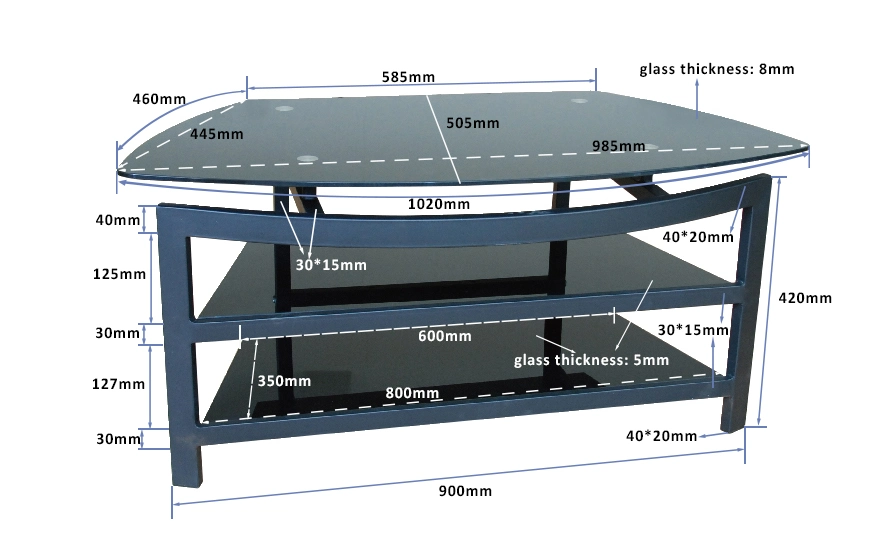 Hot Sell Professional Factory Home LED TV Table Metal TV Stand for 32 to 65 Inch