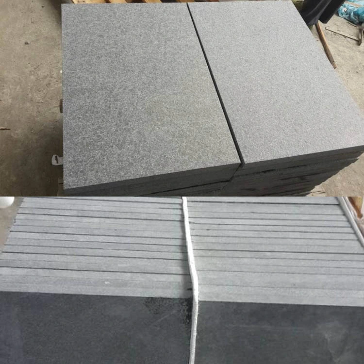 Factory Direct Anti-Slip Finish Flamed China G684 Black Pearl Granite Paving Tiles for Patio Pavers