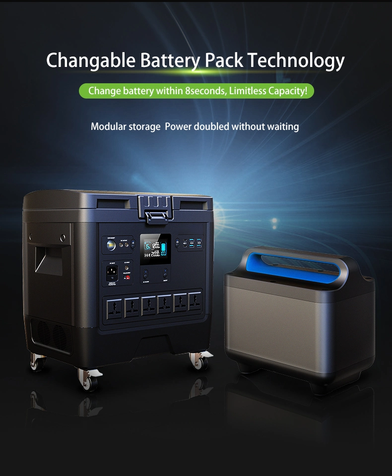 Outdoor Power Station 2000W Super Fast Charging Technology Replaceable Battery Pack