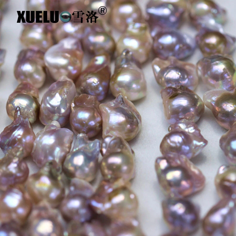 14-16mm AAA Quality Multicolor Natural Cultured Nucleated Baroque Pearl Strings (XL190002)