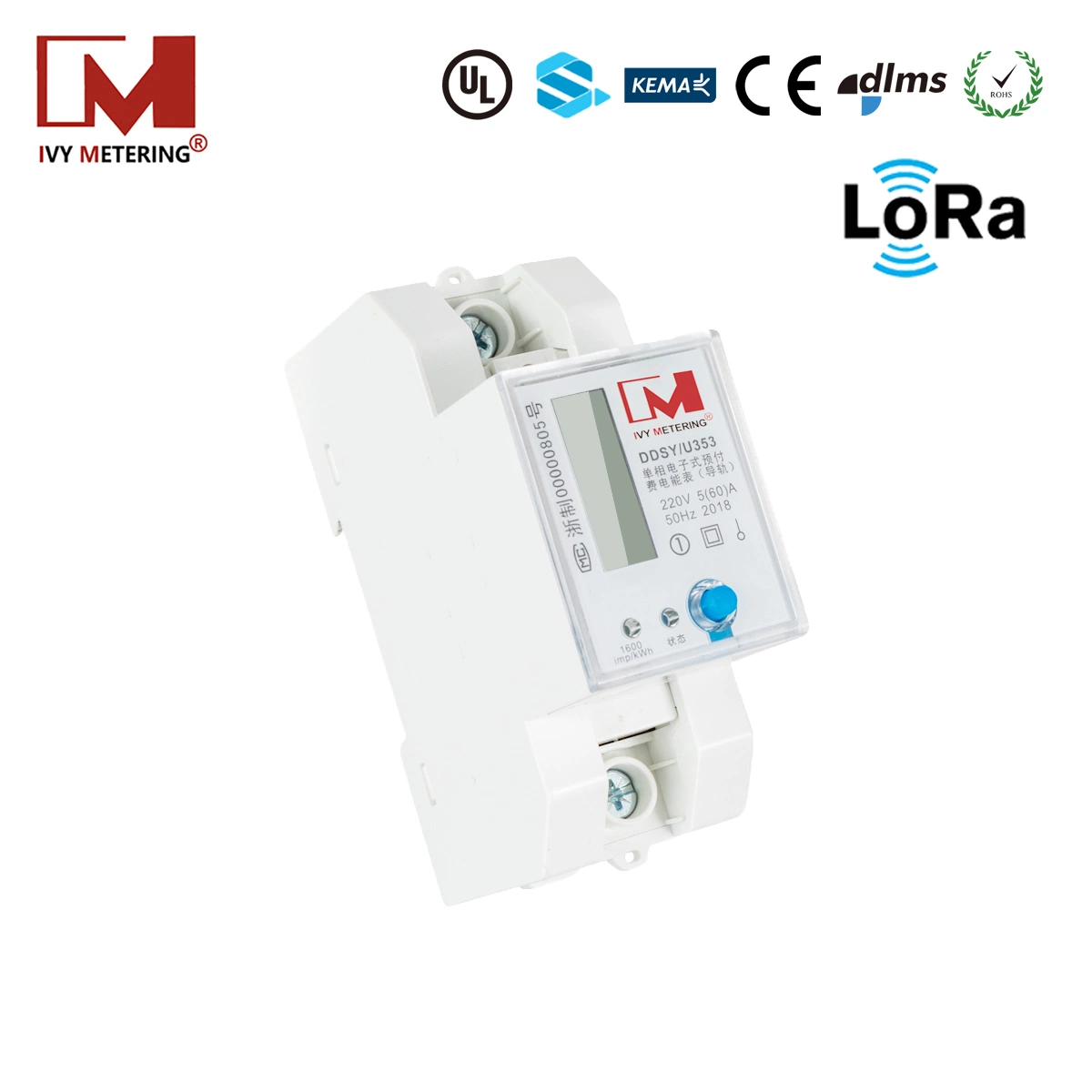 Single Phase Smart Energy Lora Power Meter with Lorawan Communication Smart Home Electrical Meter