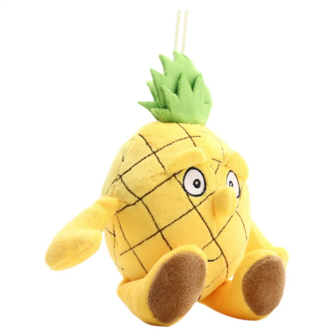 Großhandel/Lieferant Süße Frucht Puppe Kinder Plüsch Spielzeug Baby Geschenk Sitzend Ananas hängend 19cm Gelbe Ananas Plüsch weich Kinder Spielzeug