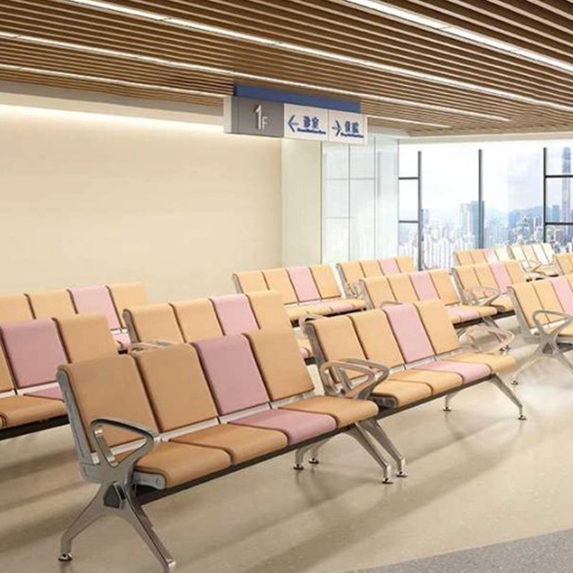 Больница медицинской мебели цены на заводе Custom дополнительный провод фиолетового цвета кожаные сиденья три места стали ожидания в аэропорту кресло