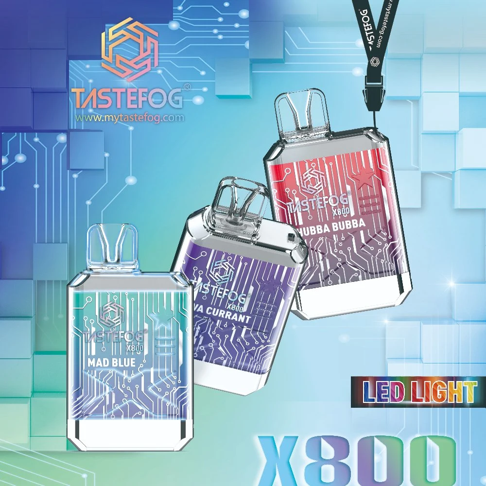 Cigarro Electronico Desechable 800 Puffs Crystal LED Glowing Disposable Vape Tastefog X800 Wholesale