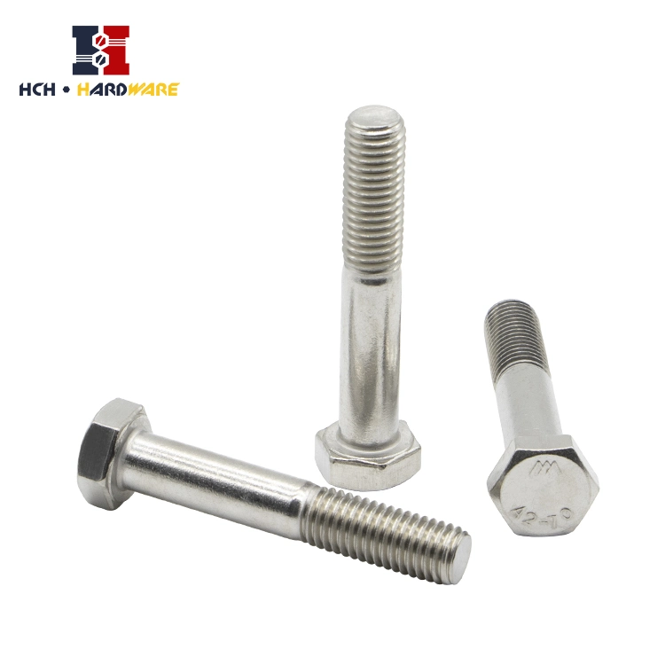 Factory Stainless Steel 304 Stock Stainless Steel A2 A4 DIN931 Partial Half Thread Hex Bolt and Nut and Washer