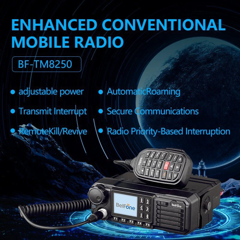 Belfone Bf-TM8250 Remote Mobile Radio Full Set of Digital Features Mobile Radio GPS
