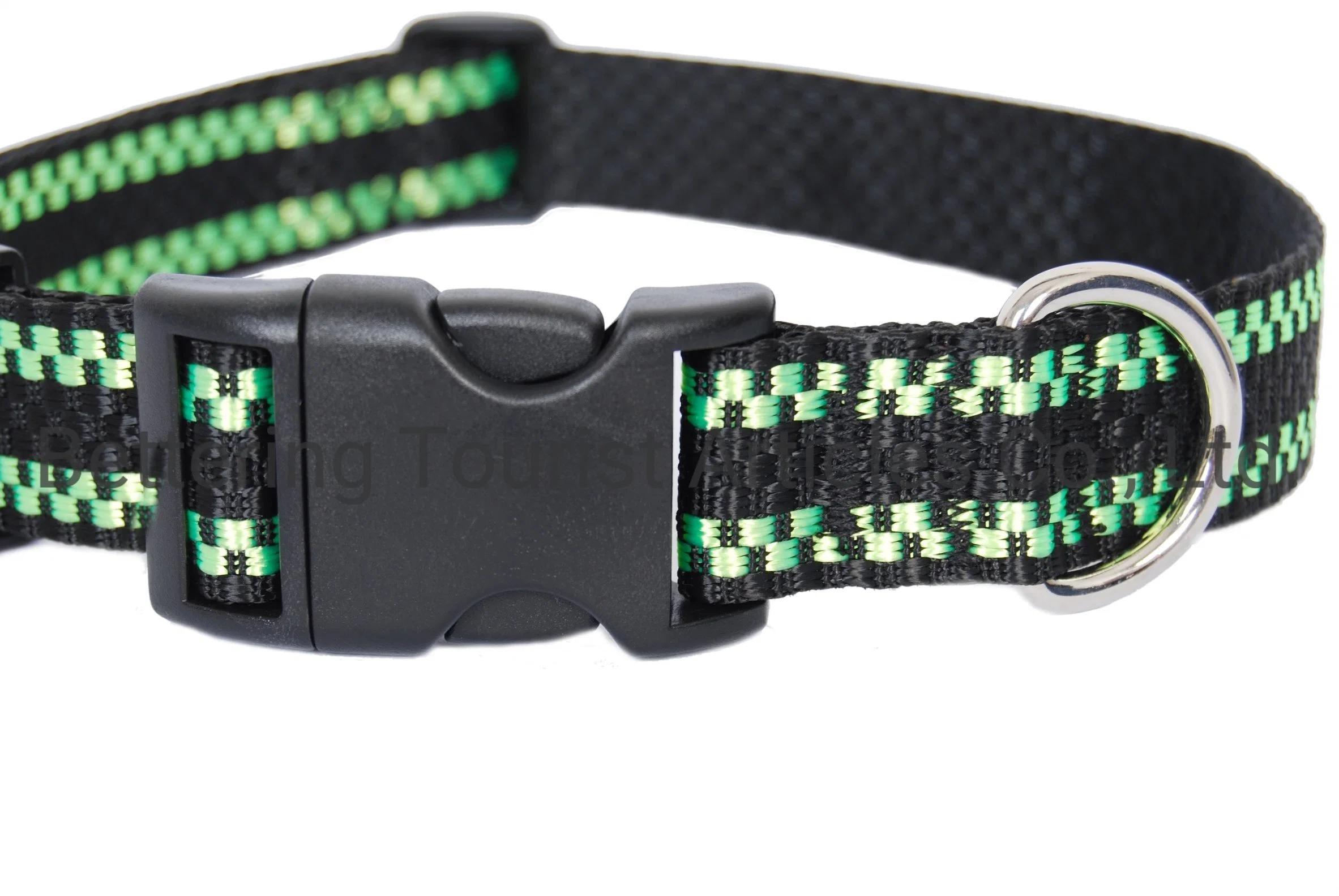 2023 Green Black Mesh Linning Nylon/Polyester Dog Collar