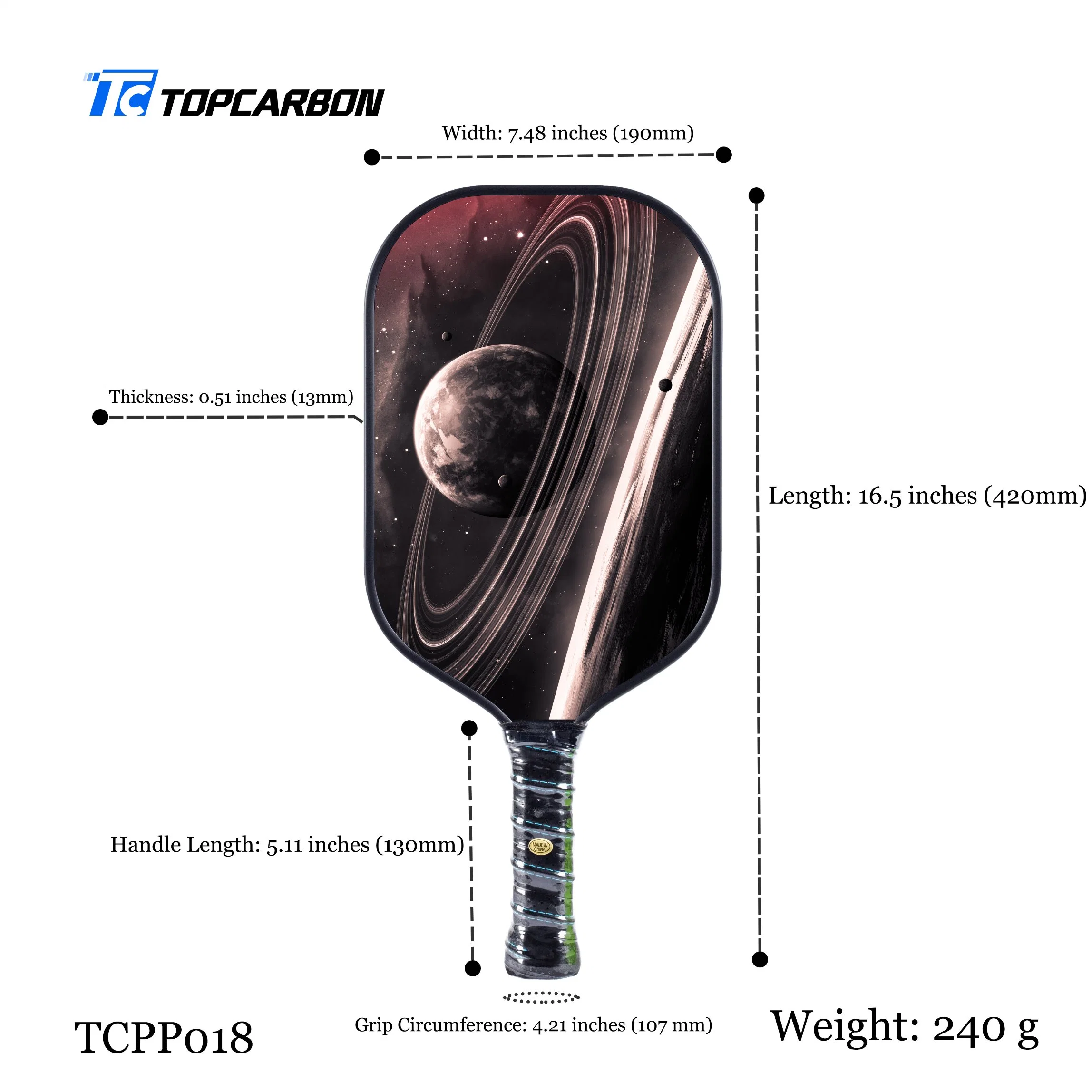 OEM/ODM Carbon Fiberglass Surface Pickleball Racket with High Quanlity