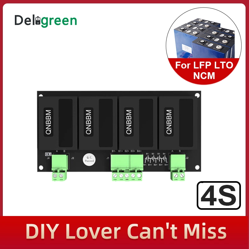 Deligreen Lithium Battery Active Equalizer Qnbbm 1-4s Balancer for Lto LiFePO4 Li-ion Nmc 18650 32650 32700 66160 Lithium-Ion Battery Pack