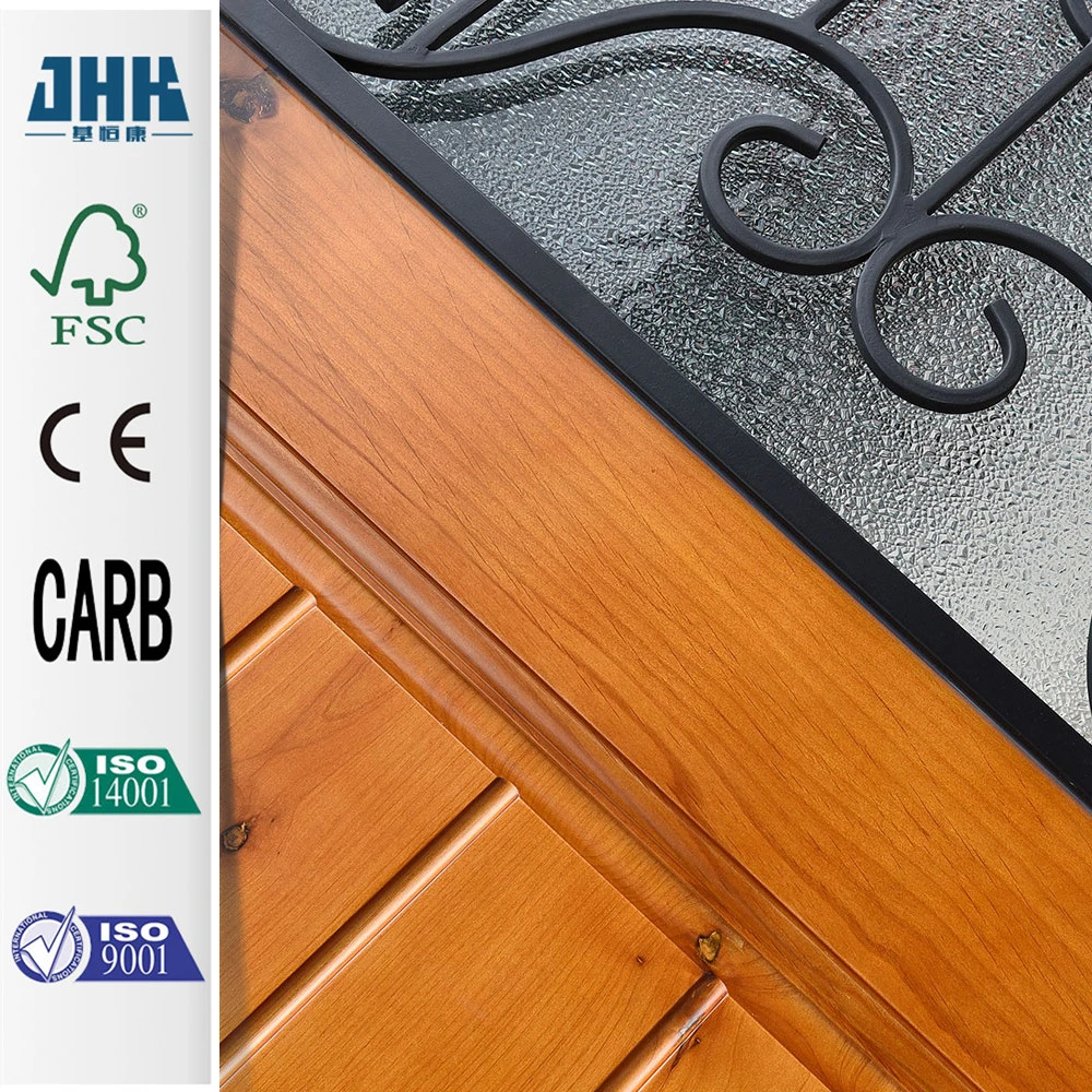 Jhk Fancy PVC madera interior abovedado de la puerta de vidrio francés